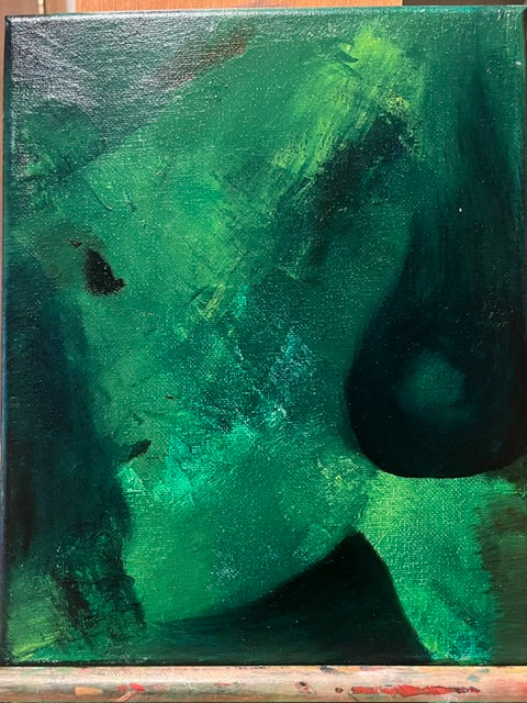 Green Ghost— Original Abstract Oil Painting