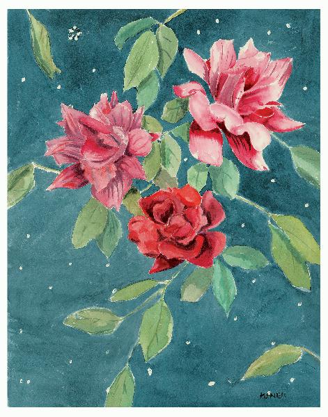 Three Flowers in the night sky.